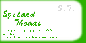 szilard thomas business card